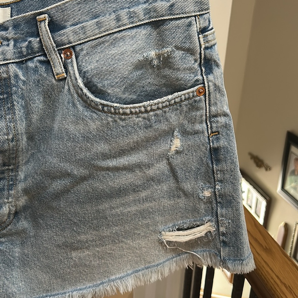 Agolde Light Blue Jean Shorts - Picture 8 of 11